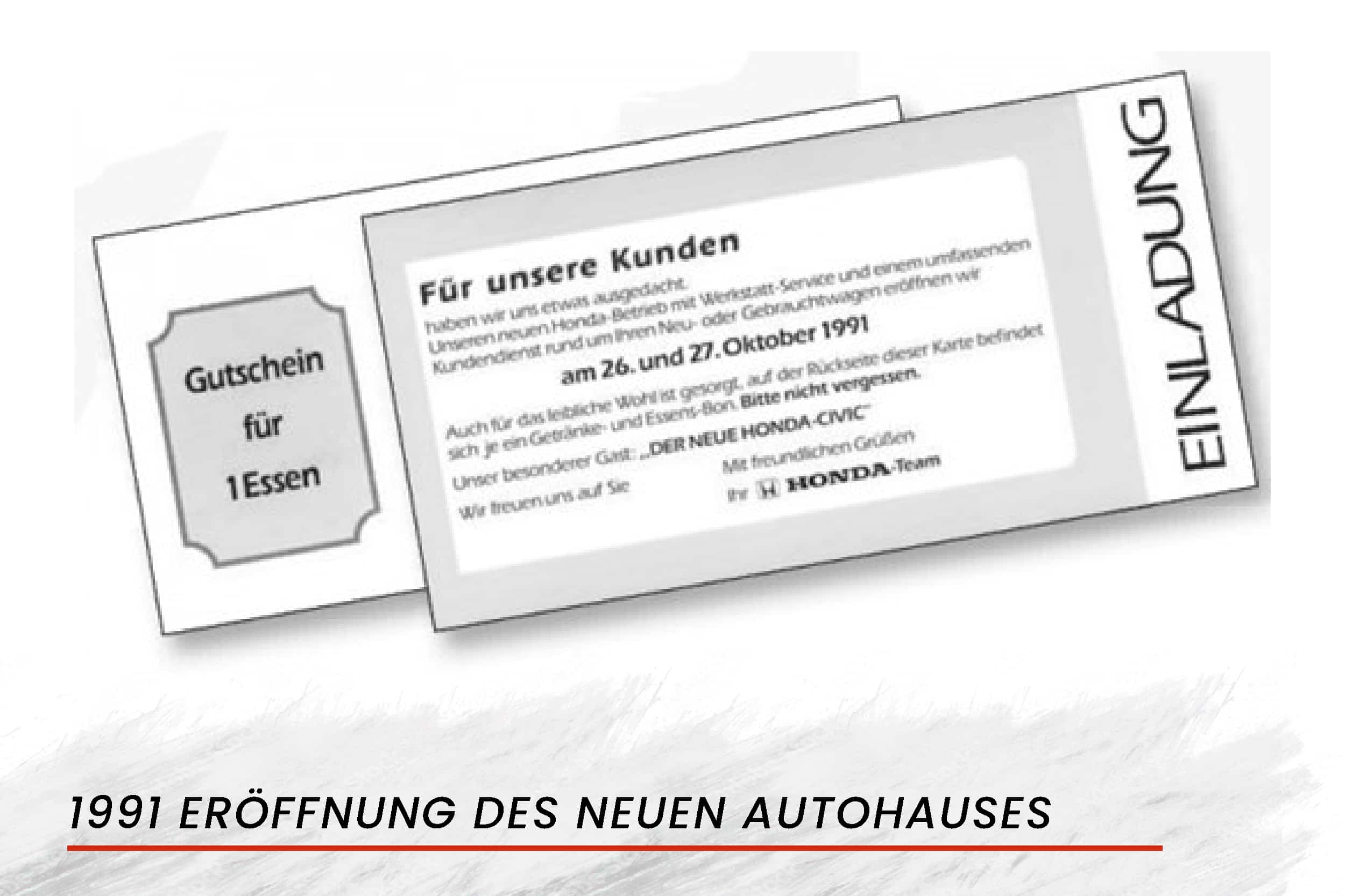 Bau eines neuen Autohauses 1991